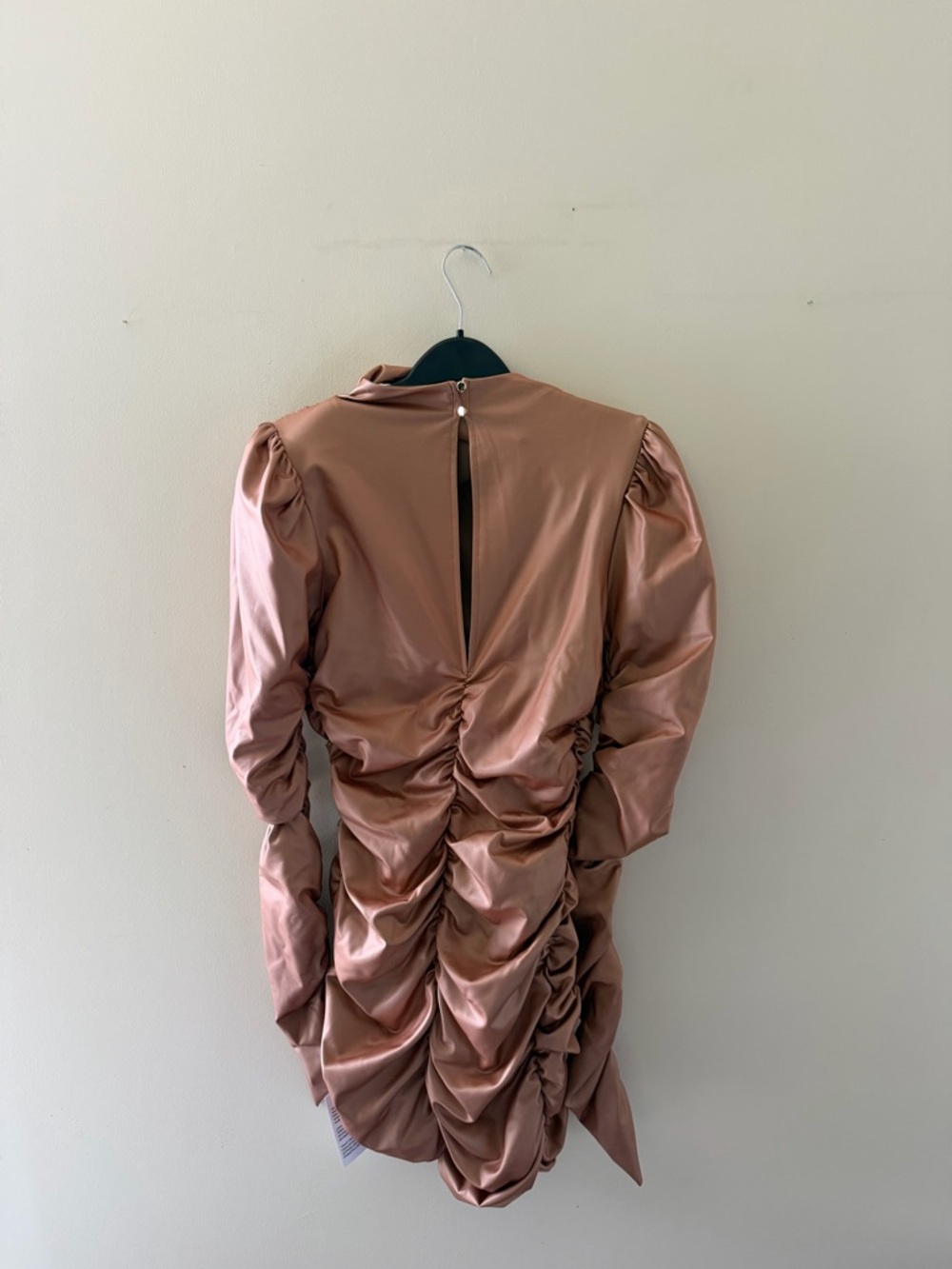 ASOS Tan leather Ruched Mini Dress - Picture 6 of 9